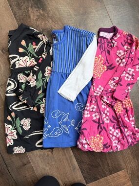 Tea Collection Girls Floral Dresses in Black, Blue & Pink